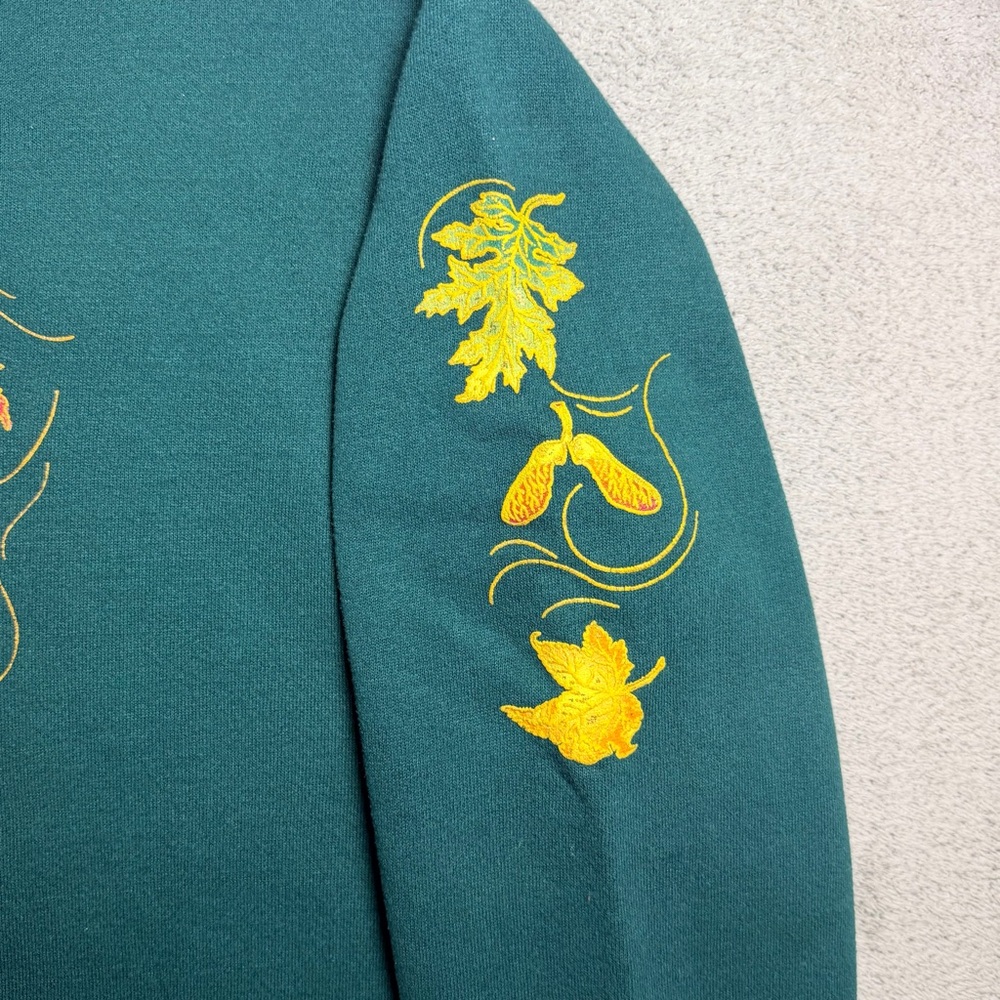 Vintage Gopher Sport Collared Sweatshirt Women’s XL Green Floral Print USA Made - Picture 5 of 11